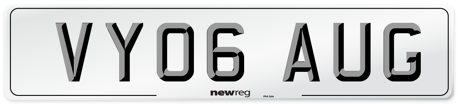 VY06 AUG Number Plate from New Reg